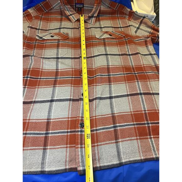 Patagonia Organic Cotton Plaid Soft Flannel Button Up Shirt Men XL Pumpkin - Picture 16 of 16